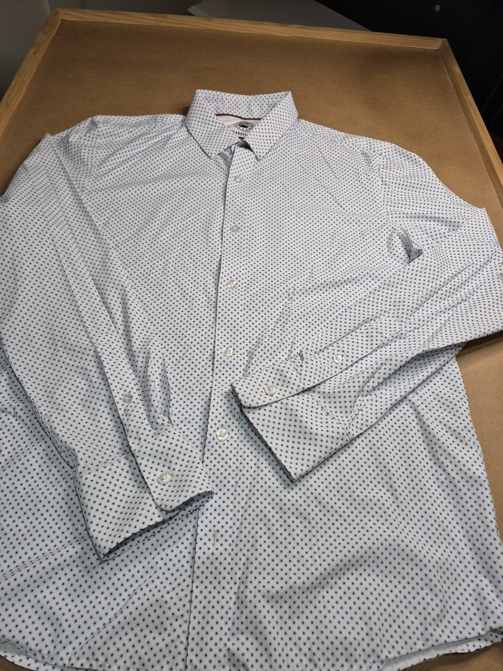 Men's Light Blue Micro-Dot Dress Shirt 4041/5